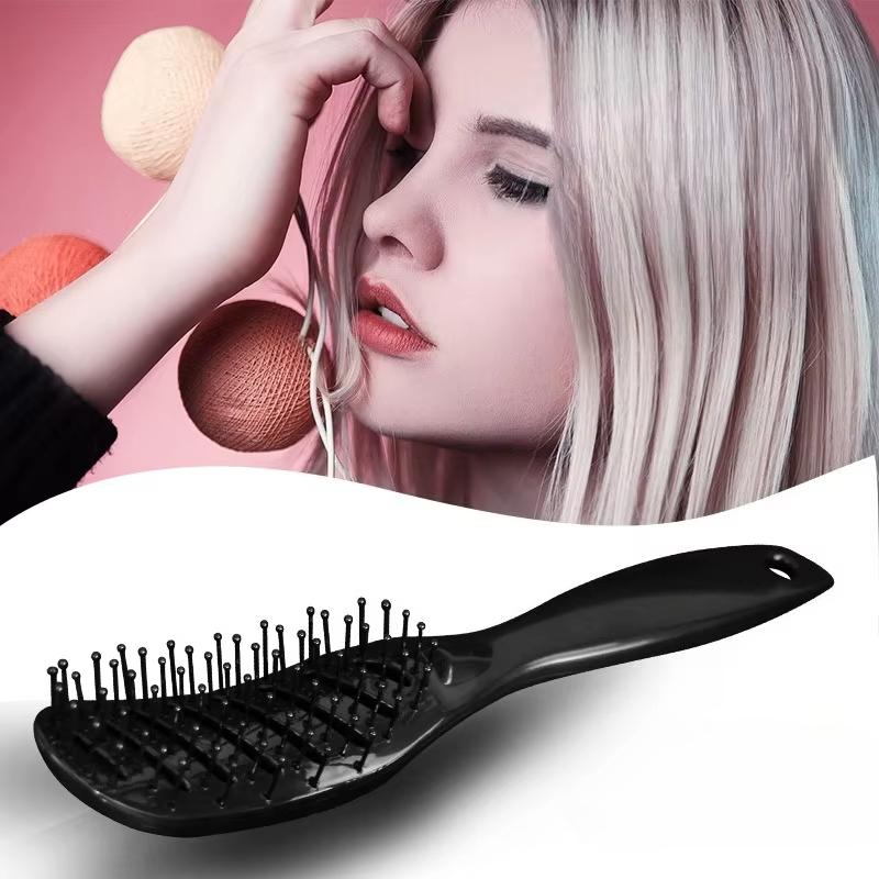 1 Stück Styling Lockenbürste Massagekamm Bürste Entwirrbürste Trocknungsbürste Antistatische Gebogene Ventbürsten Kopfhautmassagekamm Salon