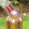 Iron Art Solar Hanging Lantern with Handle Garden Decorative Light Led Solar Light  Courtyard