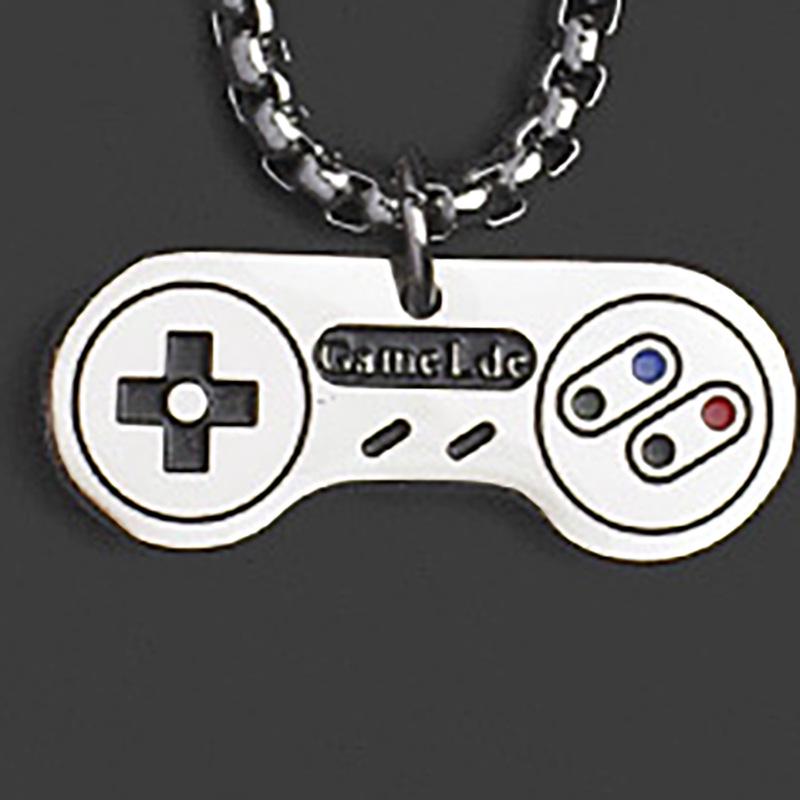 Trendy Titanium Steel Hip-Hop Game Console Pendant Necklace for Couples