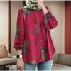 Women's Fashion Casual Spring Autumn Colour Block Print Long Sleeve O-Neck Blouses & Shirts