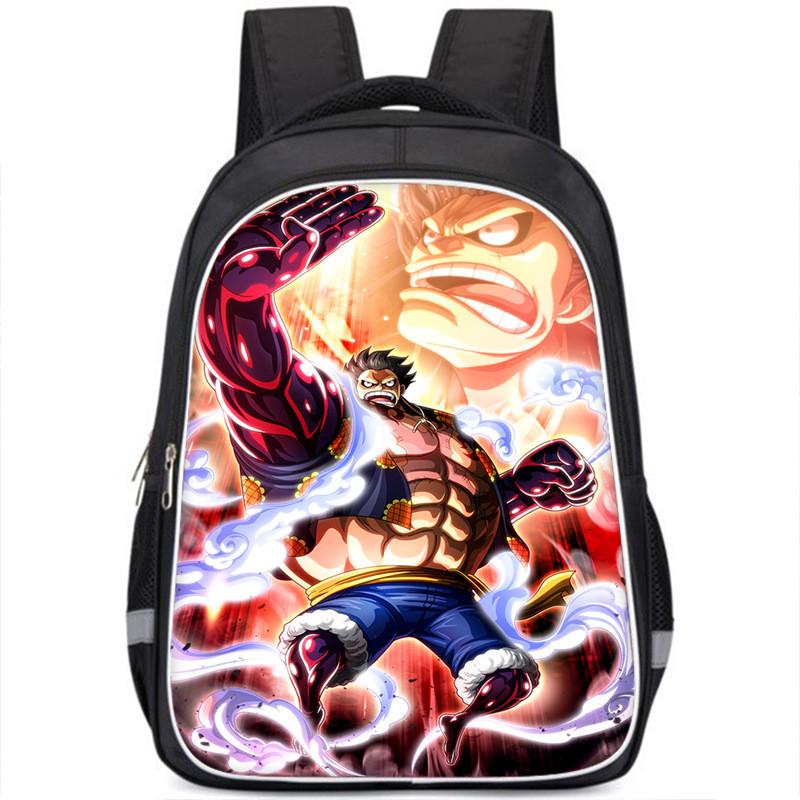 One Piece Luffy Backpack For Kids School Bag Durable Nylon Cartoon Design