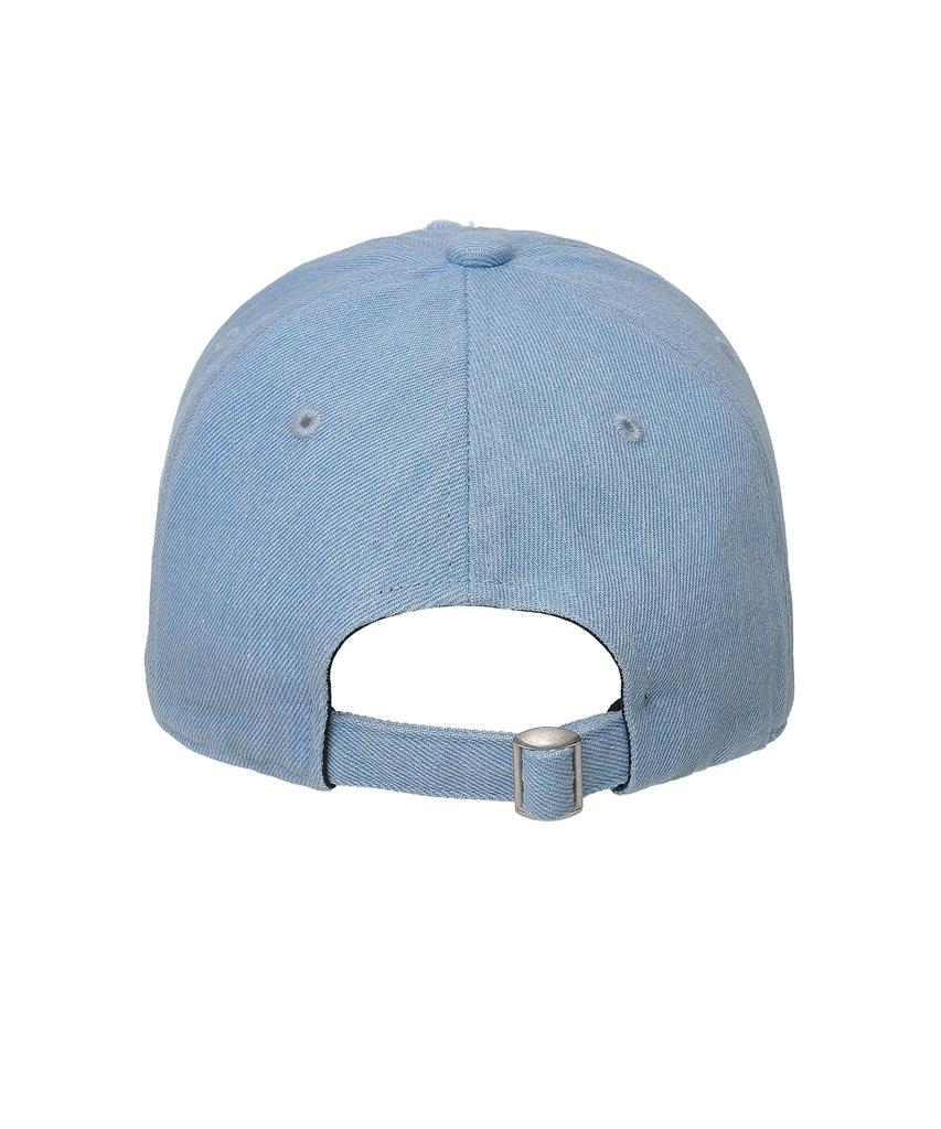 BADEE Applique Faded Denim Cap Light Blue