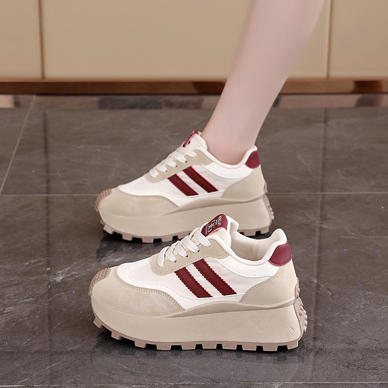 Women's Spring 2025 Thick-Soled White Sports Casual Shoes - HL-871-1, Korean Style Versatile Board Sneakers