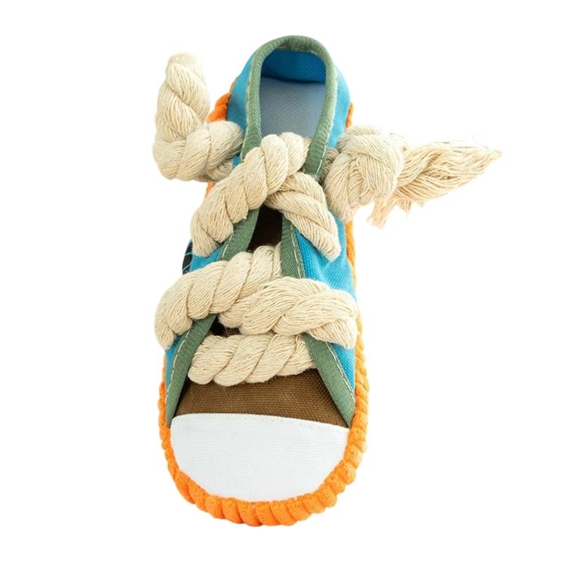 Squeaky Shoe Dog Chew Toy For Various Size Breeds Teething and Chewing Strong Tug War Rope Pet Indoor Activity Toy