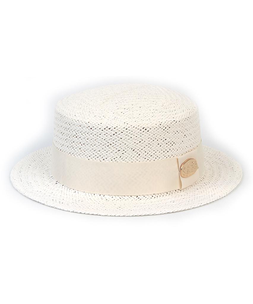 Ivory Line White Short Panama Hat