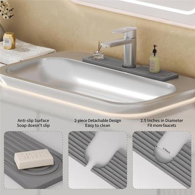 A95I-Wasserabsorbierende Armaturenmatte für Spülbecken Spritzschutz für Badarmatur Trocknender Spülbeckenschutz Schnelltrocknend