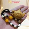 Rosewood Carved Pixiu Ornament: Gourd & Dragon Turtle Handicraft