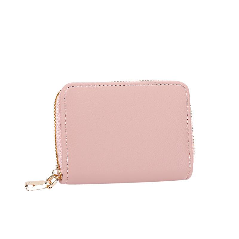 RFID anti-theft brush organ card bag, male and female card holder, card bag, multi-function zipper driver's license bag, small wallet.