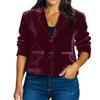 Women's Fashionable Casual Solid Color Retro Long-Sleeved Velvet Shirt Coat