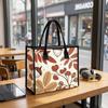 Autumn Pattern Tote Bag Casual Large Capacity Canvas Shoulder Bag for Daily Shopping Outdoor Commute Use