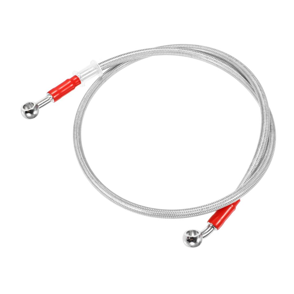 X AUTOHAUX Brake Hose Motorcycle Mesh Hose Clutch Hose Mesh Hose Silver 28° 95cm