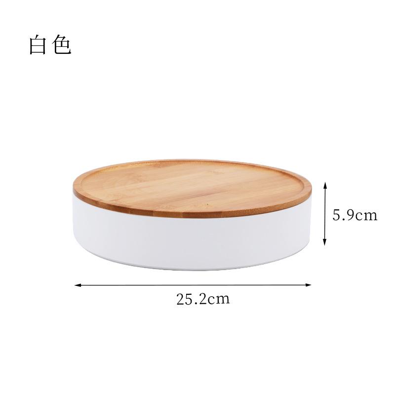 

Modern And Simple Style Bamboo Covered Candy Storage Box Fruit Plate Dried Fruit Melon Seed Storge Box белый