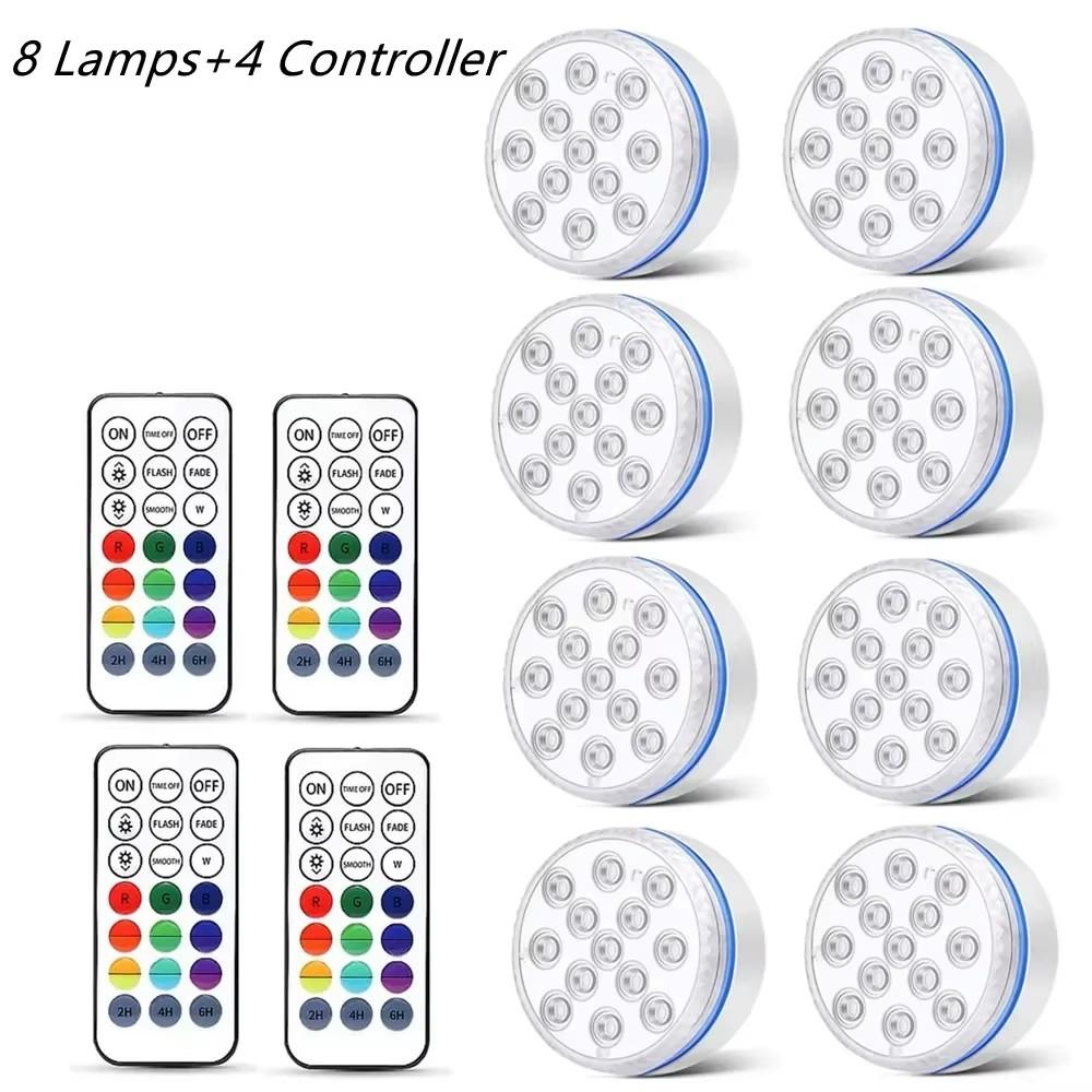 Newest Submersible 13LED Underwater Light with Remote Control Underwater Pool Light IP68 Bright Lamp RGB for Pond/Pool/Aquarium