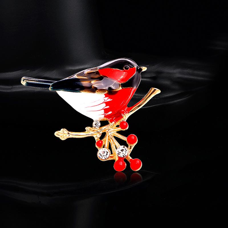 Cross Lark Rhinestone Enamel Bird Brooch – Versatile Fashion Accessory for Women