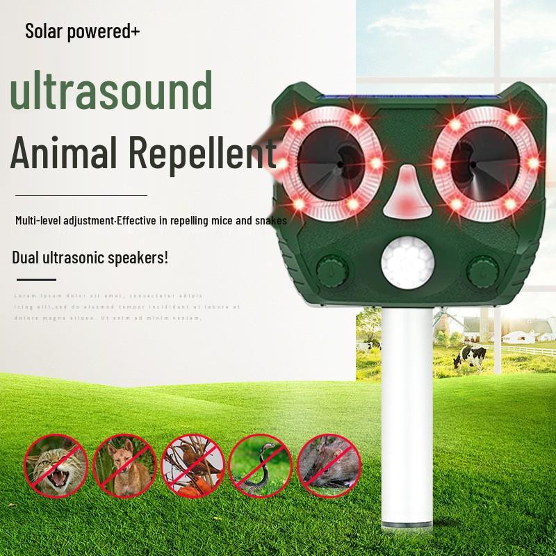  Répulsif ultrasonique extérieur étanche pour animaux et oiseaux à énergie solaire