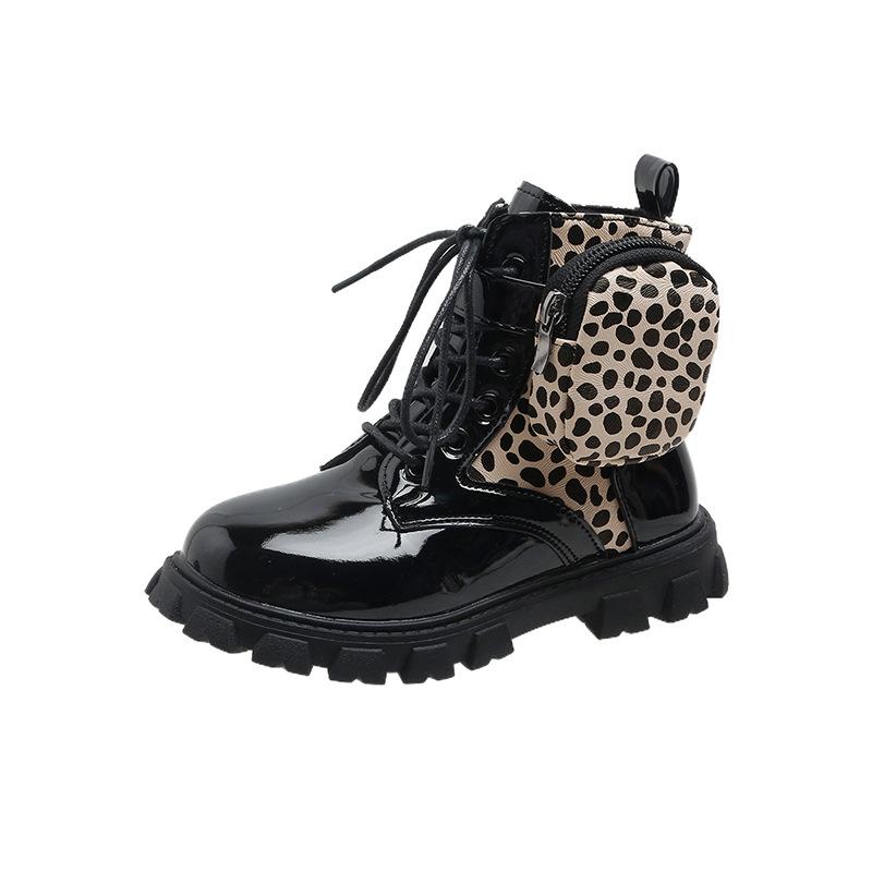 Boys And Girls Baby Pocket Martin Boots Round Head Side Zipper Short Fashion Boots
