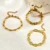 1 Piece Stylish Exquisite 18K Gold Plated 304 Stainless Steel Handmade Link Chain Bracelets For Women Gift 17cm(6.7") long