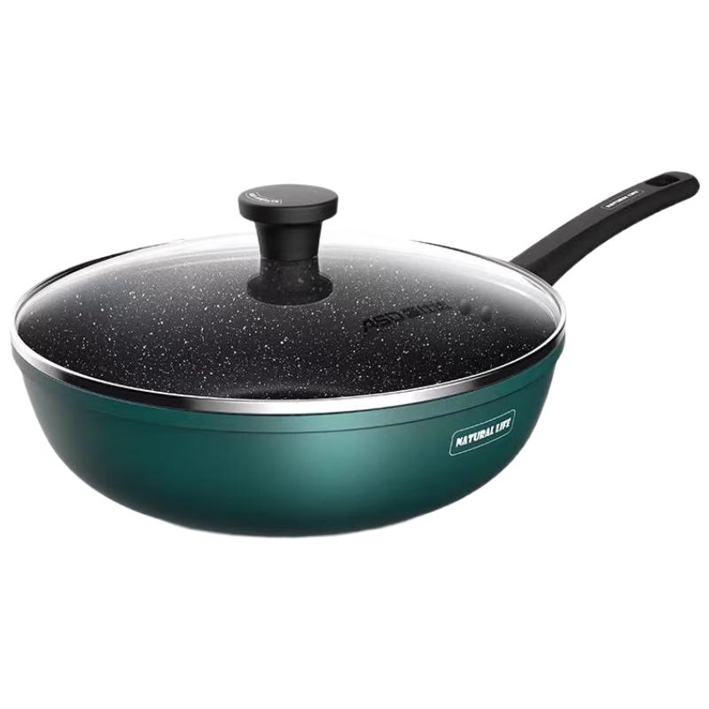 ASD 30cm Maifan Stone Non-stick Flat-Bottom Wok