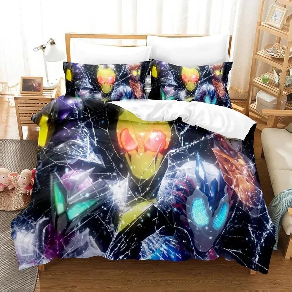Anime Kamen Rider Zero-One Bedding Set Duvet Cover Pillowcase King Queen Size Boys Adult Bedding