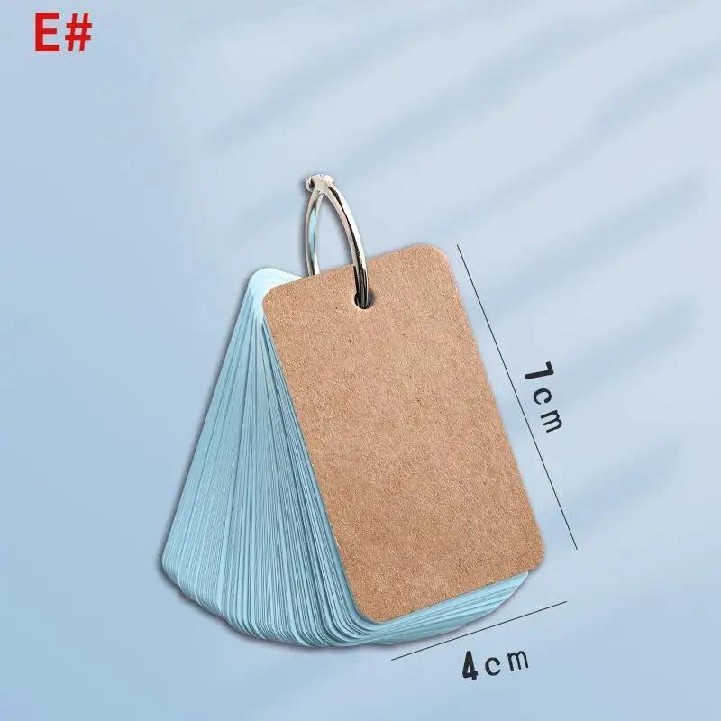 

50/100 шт./коробка рукописные карточки блокноты из коровьей кожи цветные слова блокнот пустой крафт-бумага симпатичное кольцо пряжка письмо синий