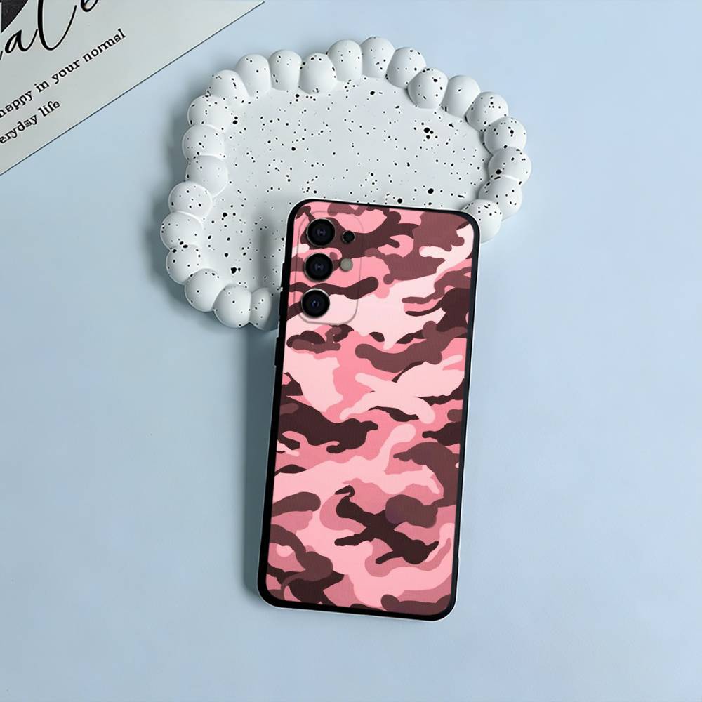 F-Fashion C-Camouflage Pattern Phone Case For Samsung S25,S24,S21,S22,S23,S30,Ultra,S20,Plus,Fe,Lite,Black Soft Silicone