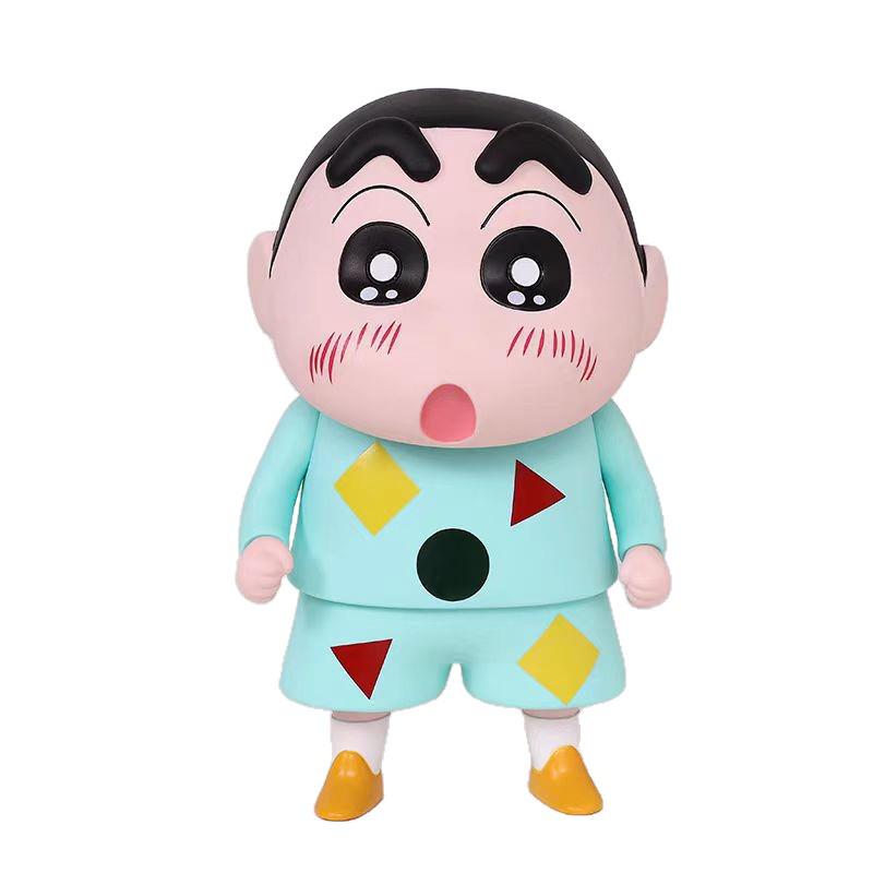 Crayon Shin-chan Large Figurine Piggy Bank - Cute Decorative Doll for Living Room or Entrance.