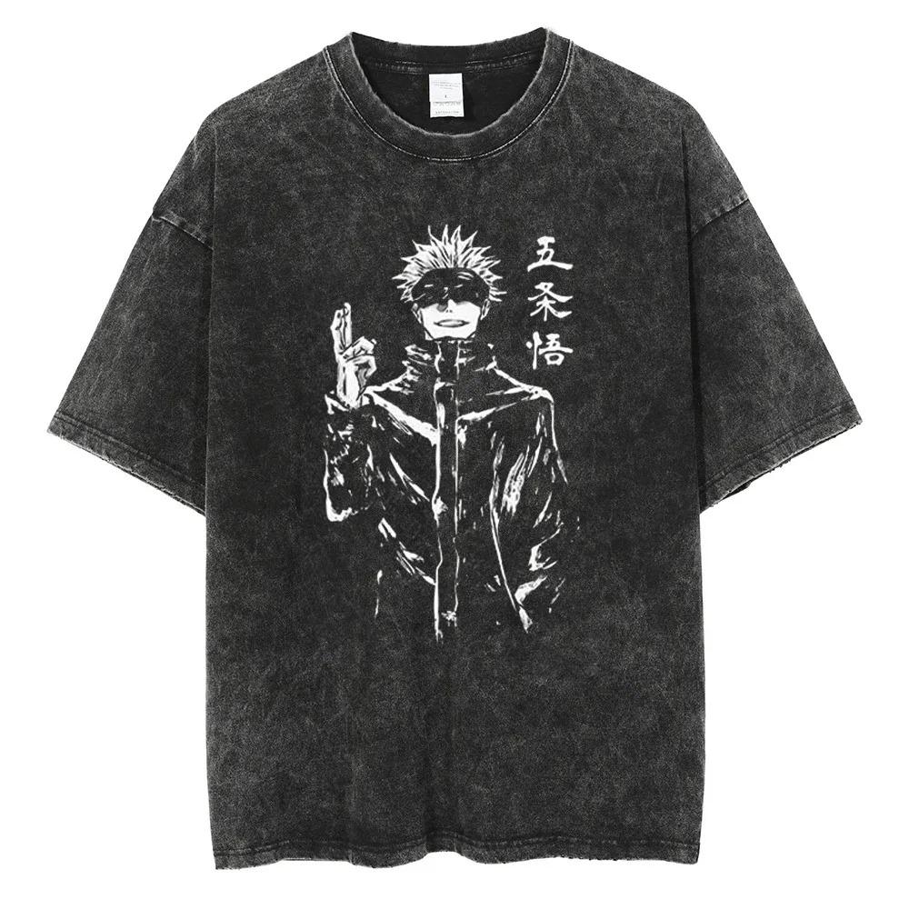 Jujutsu Kaisen Zen'in Maki & Mai Battle Scene Vintage Washed Anime T-Shirt, Unisex Dark Fantasy Anime Fan Streetwear Tee, 100% Cotton