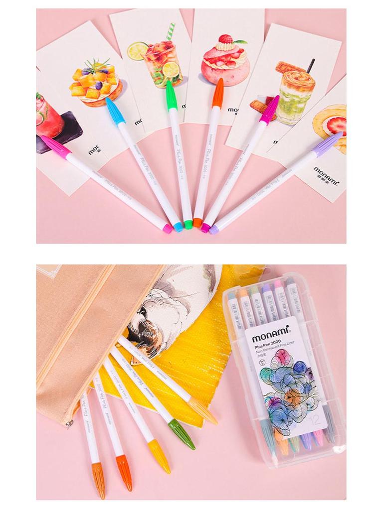 Munamy 3000 Korean Watercolor Outline Pens for Students – Water-Based, Colored Markers for DIY and Border Designs.