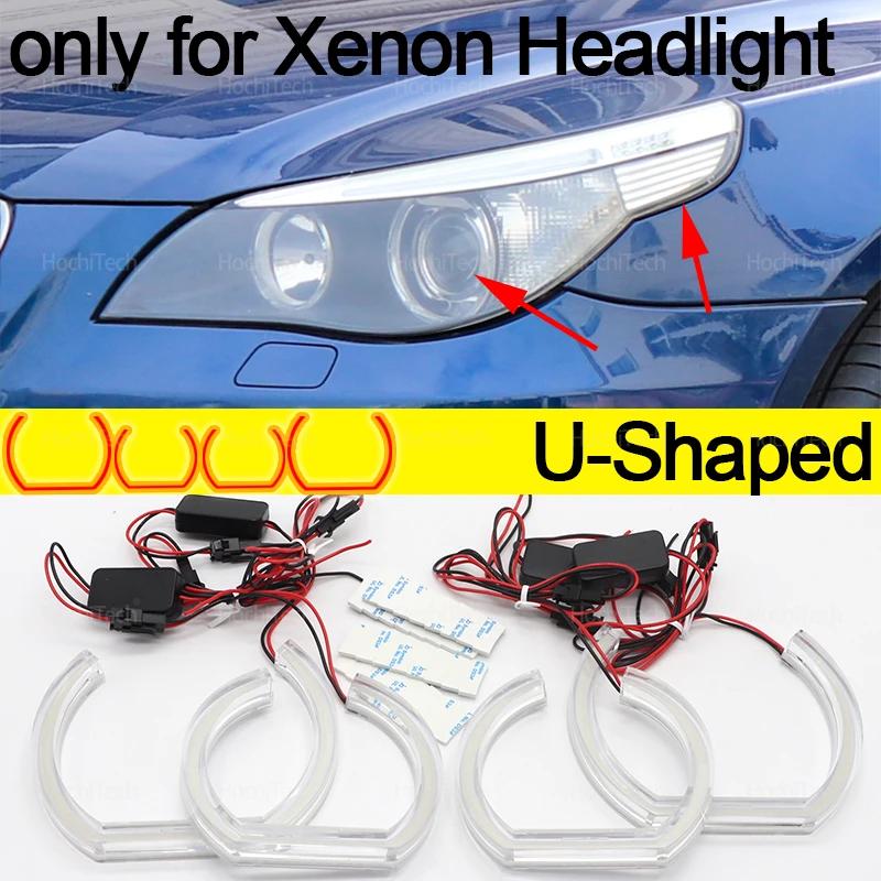 CSL Style Lemon Yellow Angel Eyes for BMW E60 E61 520i 525i 530i 540i 545i 550i M5 2003-2007 DRL LED Daytime Light Car Styling