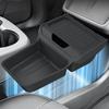 For 25Tesla Model Y Standard Central Control Storage Box Large Capacity Under Console Armrest Organizer Tray TPE Protection Mat