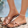 2024 Women's Summer New Fashion Designer Simple Solid Color Sandals Women's Outdoor Open Toe Resort Beach Slippers for Women