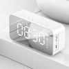 Desktop mini LED mirror digital clock, alarm clock bluetooth wireless audio cell phone speaker stereo sound effect,...