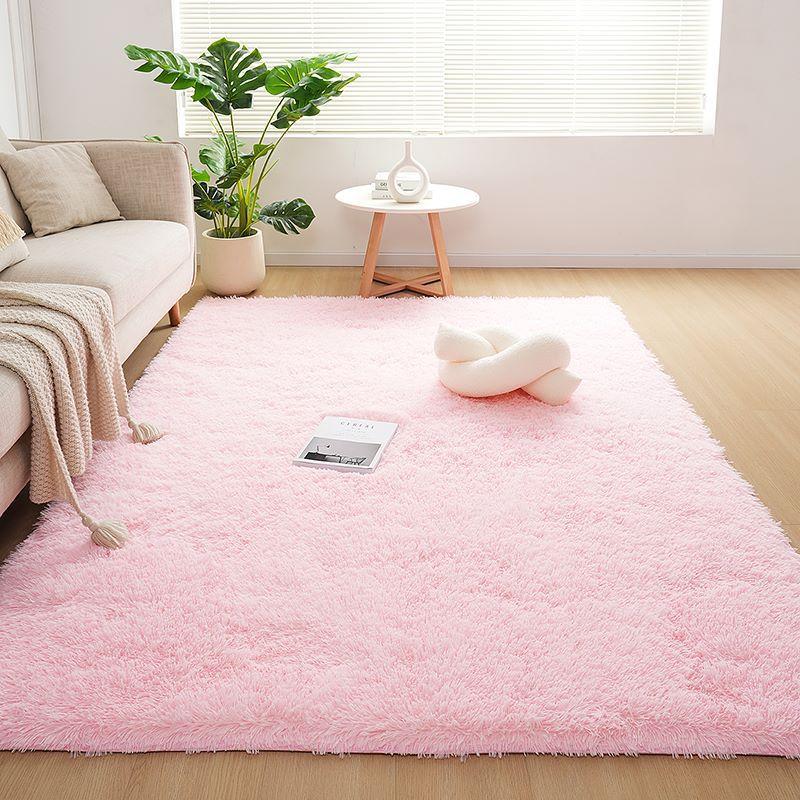 Checkered Plush Rug Soft Fluffy Carpet for Living Room Bedroom Home Decor Shaggy Floor Mat Bedside Rug