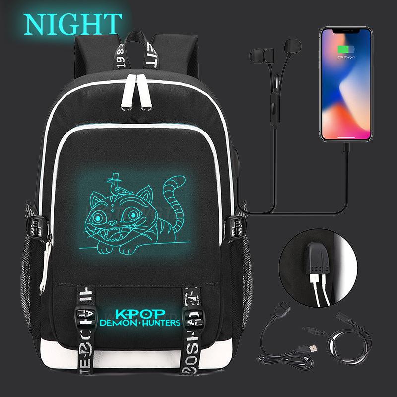 Witch Hunters Peripheral Casual Luminous Backpack Multifunctional with USB School Bag Large Capacity