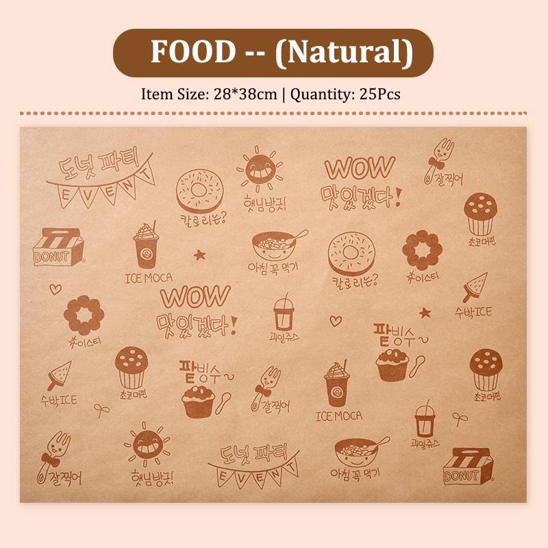 25 Pezzi Carta Cerata per Gastronomia per Cibo, Fogli per Cesti Cibo Picnic, Fogli Cerati per Avvolgere Gastronomia Resistenti al Grasso, 11 x 15 Pollici