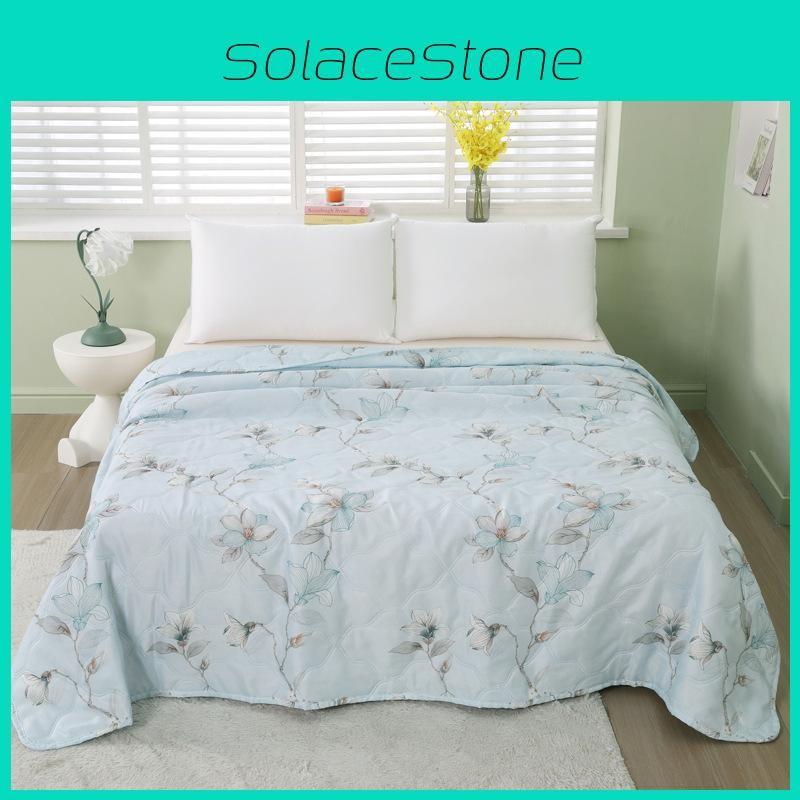 Rabbit Summer Flower Bear Print Airconditioner Quilt Solid Color Bedroom For