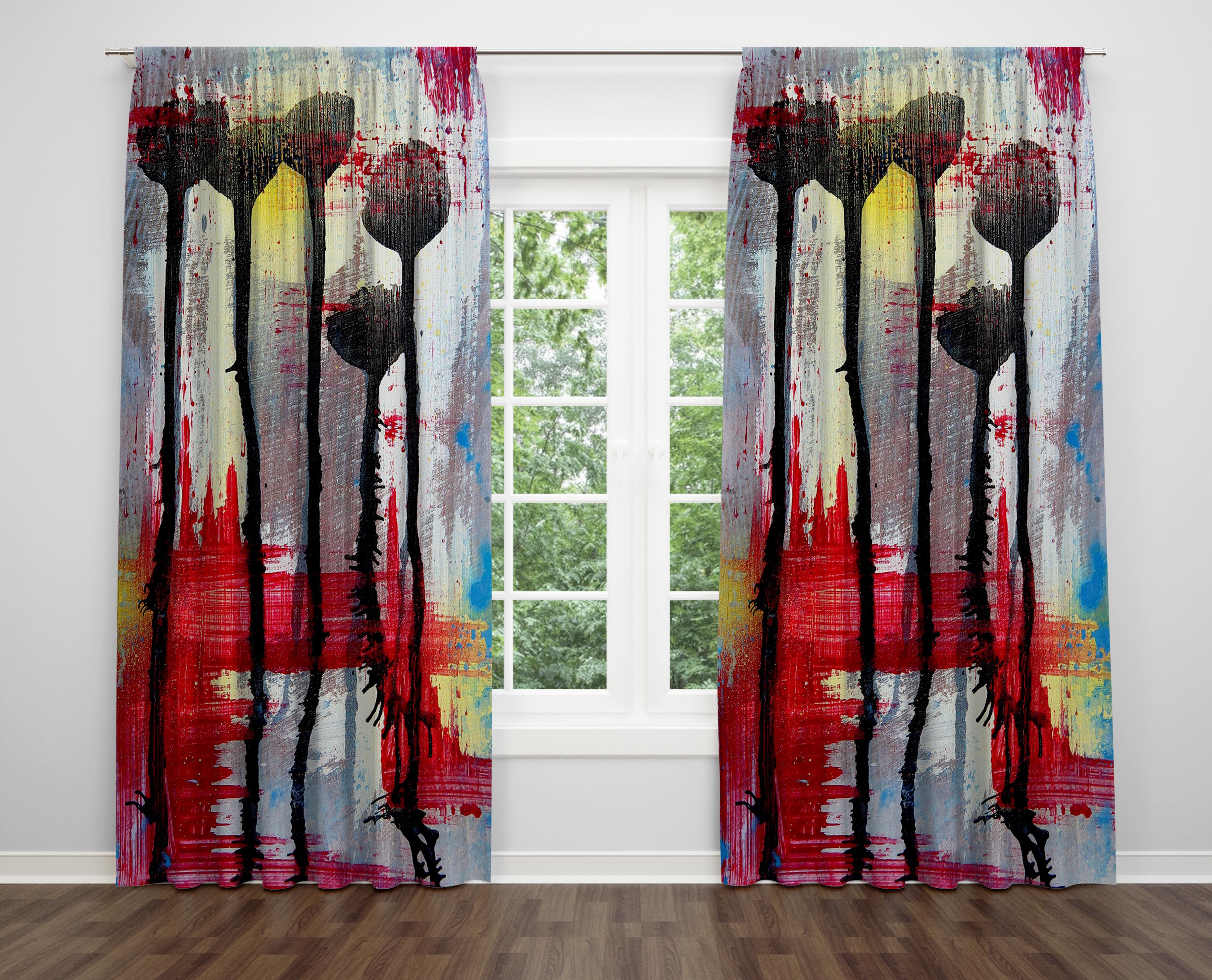 

Декоративний дизайн, високоякісна бавовняна тканина, ви можете вибрати одну або подвійну фіранку з крила 1 piece різнокольоровий