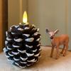 2er-Pack Weihnachten Flammenlose Tannenzapfen-Kerze Batteriebetrieben 3D Tannenzapfen Imitation Flammenlose Kerze für Heimparty-Dekoration