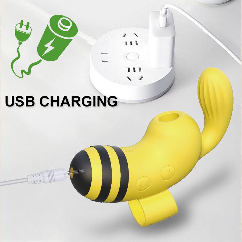 Cute Bee Oral Clit Sucking Vibrator for Woman 7 Modes Vibration Nipple Sucker Adult Sex Toys for Couples Female Masturbation
