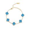 Trendy 18K Gold Plated Clover Lucky Bracelet White Black Red Green Flower Four Leaf Link Jewelry Gifts Bracelets for Women