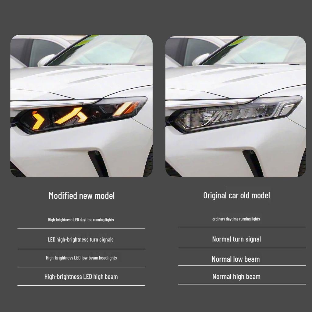 19-22 Honda Inspire Headlight Assembly: Lamborghini-Style LED DRLs & Flowing Turn Signals