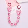 Hanging Cord Bow Beaded Bag Pendant Colorful Bowknot Phone Strap Beaded Bag Pendant  Girls