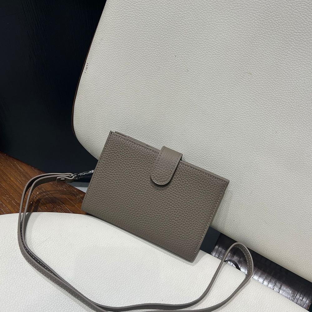 2025 Genuine Leather Women Wallets With Leather Hanging String First Layer Of Cowhide Passport Cards Holder Portable Short Purse