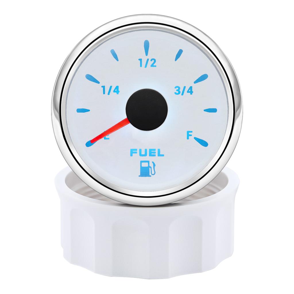 7 Color Backlight 52mm Fuel Level Tank Oil Level Gauge E-F Pointer Digit Gar Fuel Meter For 0-190 Ohm Oil Level Sensor Car Marin