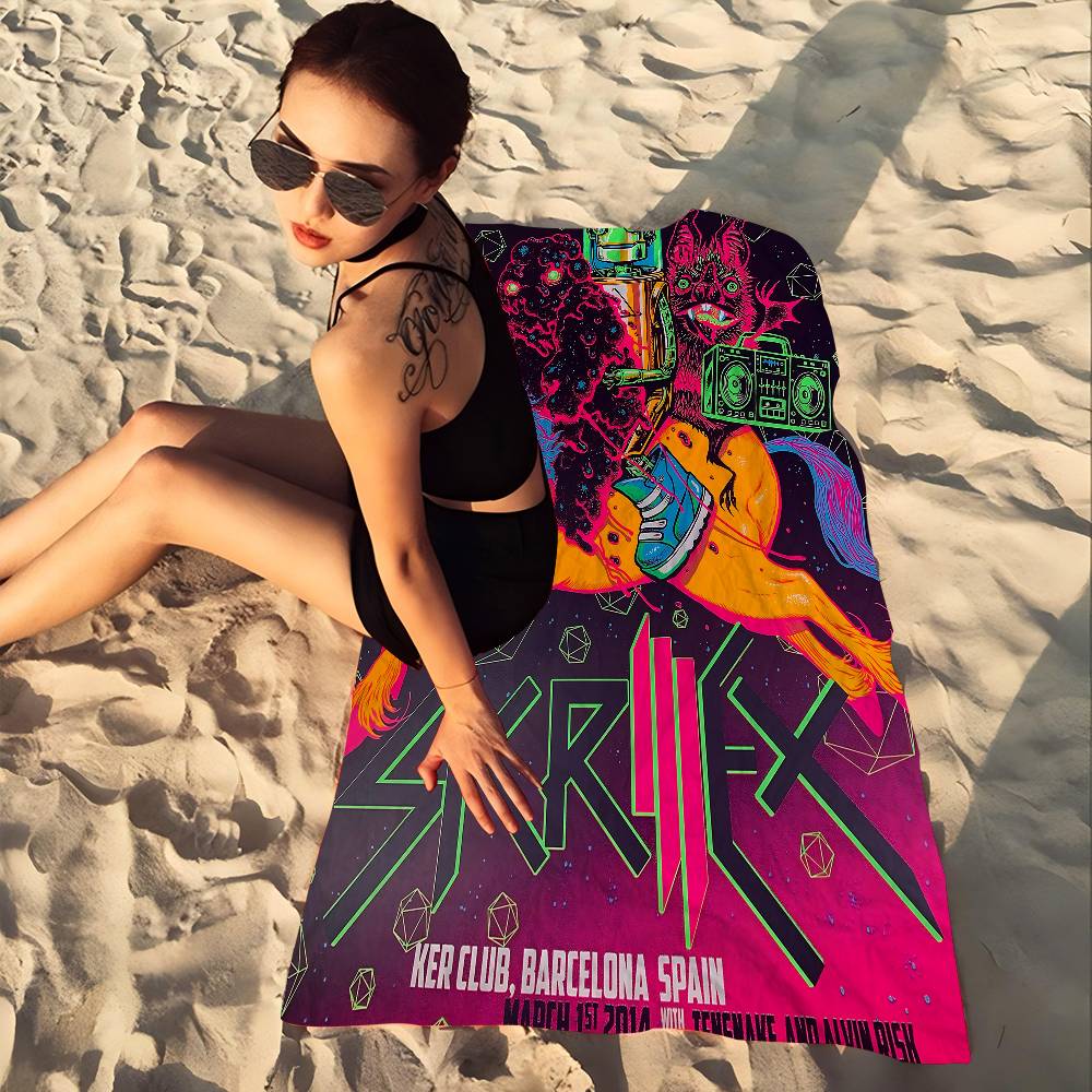 Singer Skrillex Microfiber Printed Beach Towel Mountain Climbing Yoga Beach Swimming Running Absorbent Soft Towel