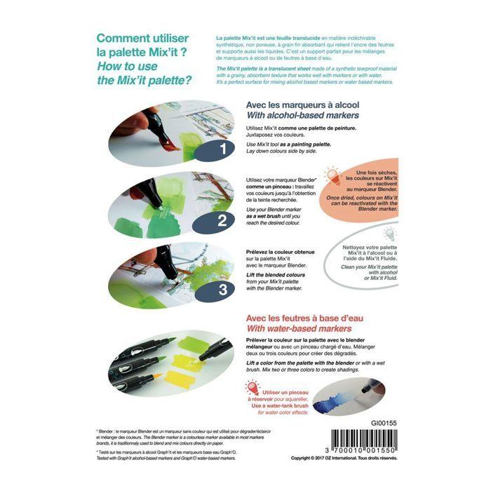 Palette de mélange - GRAPH'IT - Mix'it - 3 feuilles - Marqueurs à alcool - Niveau avancé