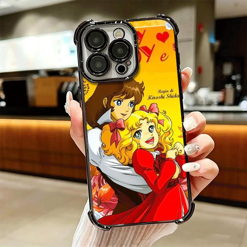 Candy 90s Cartoon Plating Phone Case For Iphone 16 17 Pro Max Air 16E 14 15 Plus 12 13 Mini Anti-Fall Airabag Cover