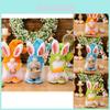 Adorable Easter Bunny Gnome Decoration With Soft Plush Egg Hat In Green Orange And Blue