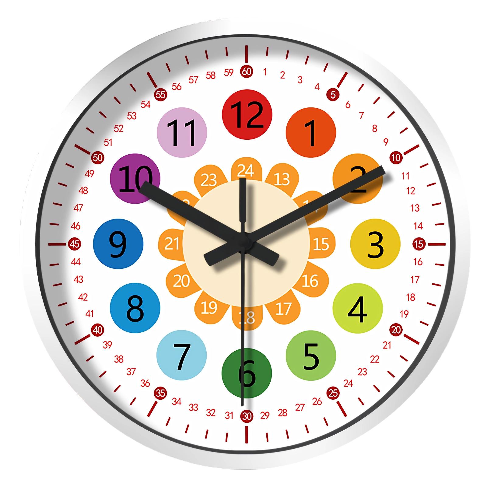 

8 inch Round Wall Watch Noiseless Bedroom Horloge Murale Home Decoration Digital Cute Wall Clock Living Room Modern Children 8Inch