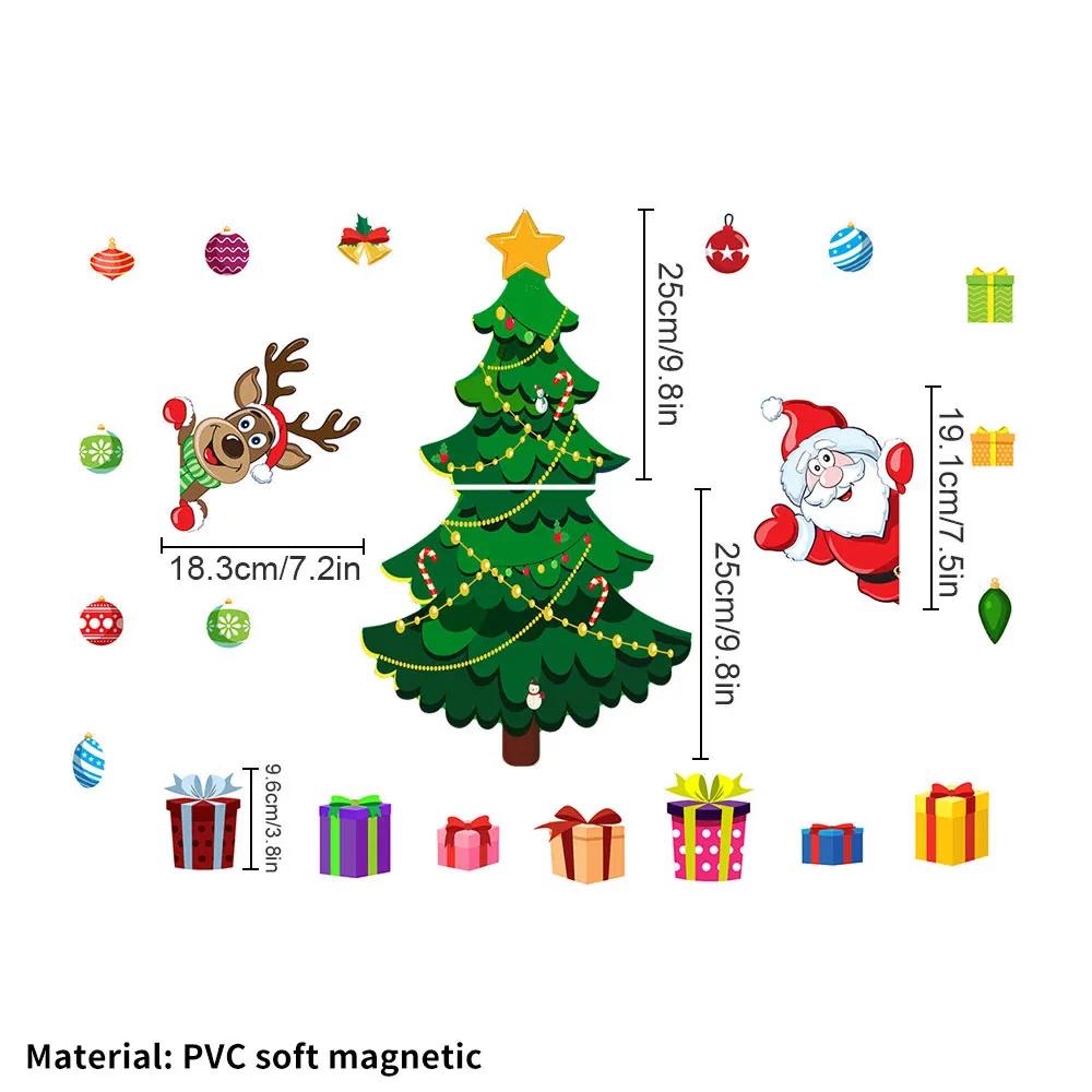 Magnetic Christmas Tree for Refrigerator,Xmas Decal Waterproof Magnet Sticker Refrigerator Stickers Decoration